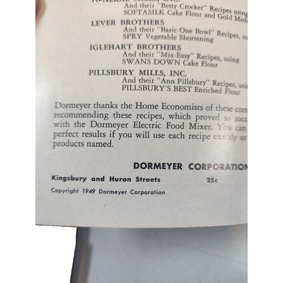 1949 Electric-Mix Treasures: Dormeyer Power-Chef Cookbook Booklet - Picture 3 of 5